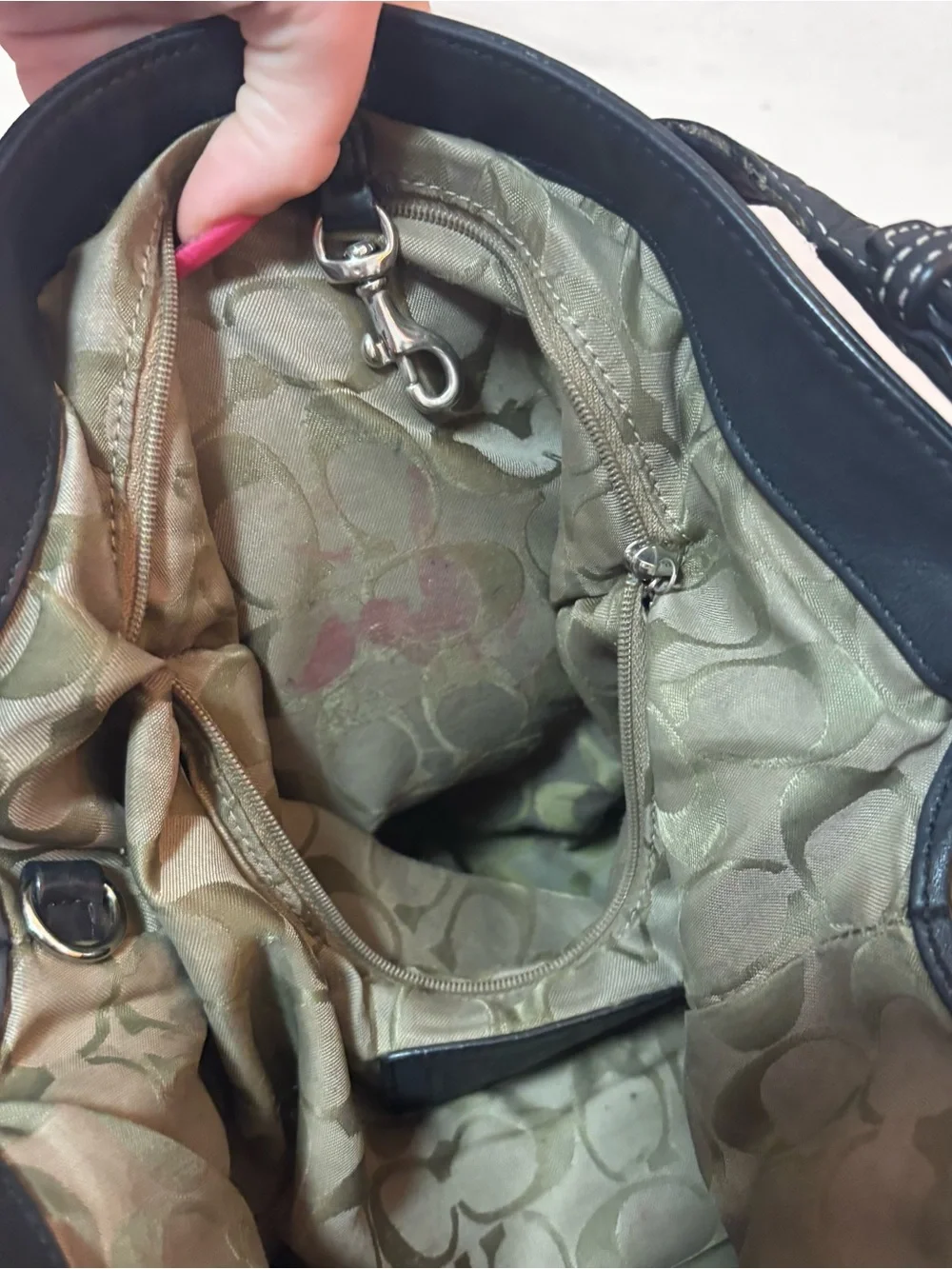 Coach Black Pebbled Leather Hobo Shoulder Bag